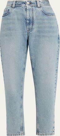 Brunello Cucinelli Authentic Denim Relaxed Tapered-Leg Ankle Jeans