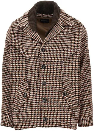 Emporio Armani Knitted caban with houndstooth motif Man 48