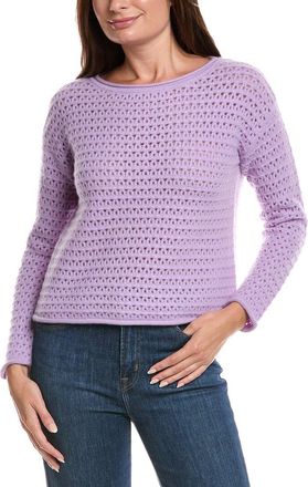 The Cashmere Project The Cashmere Project Boat Neck Pointelle Cashmere Sweater