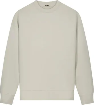 Olaf Hussein Hoodies & sweatvesten, Heren, Beige, L, Sprayed Studio Crewneck