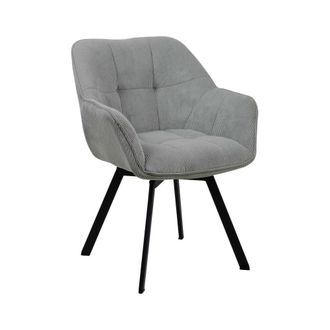 Clp Silla de comedor con reposapi&eacute;s en pana gris