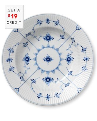 ROYAL COPENHAGEN 9In Blue Fluted Plain Soup Bowlwith $19 Credit