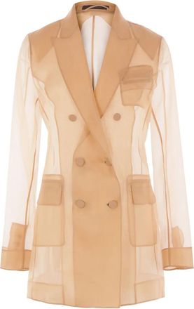 Max Mara Womens Esopo Jacket - Beige Silk - Size EU 38 (Womens)
