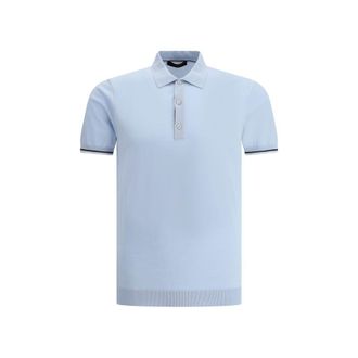Moorer Momo Poloshirt Lichtblauw Korte Mouwen