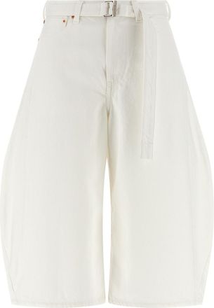 sacai White Bemuda Curved Leg Shorts