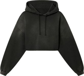Golden Goose Star Cropped Hooded Sweatshirt - Dames - Hoodies - Zwart - XS - Katoen - Hoodies & sweatvesten
