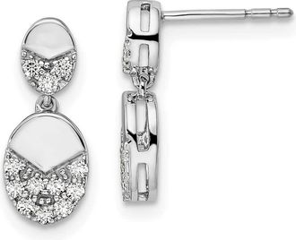 Diamond2Deal 14K White Gold 1/4 ct Lab Grown Diamond Dangle Earrings VS Clarity, G-H Color