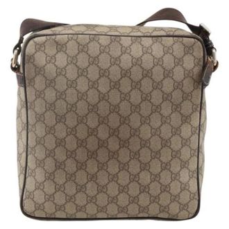 Gucci Vintage, unisex, Beige, ONE Size, Leer, Pre-owned Leren Cross Body Tas