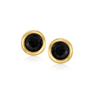 Canaria Canaria Bezel-Set Black Onyx Stud Earrings in 10kt Yellow Gold