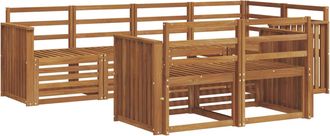 vidaXL Conjunto De Sof&aacute;s De Exterior 7 Uds. Natural Poli&eacute;ster Vidaxl