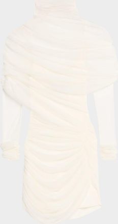 CHRISTOPHER ESBER Christo Sheer Wrap Long-Sleeve Mini Dress