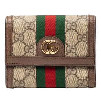 Gucci Pre-owned Gucci GG Supreme Web Ophidia Trifold Wallet Ladies L5IODU406XFYO3FM