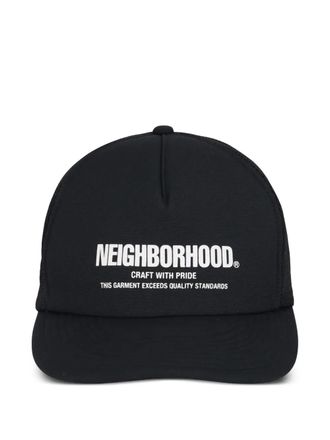 Neighborhood logo-print baseball cap - Black