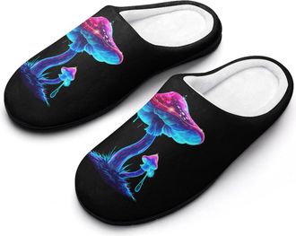 Generic Neon Mushroom Mens Slippers Comfortable And Non-slip Cotton Slipper Shoe for House