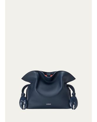 Loewe Flamenco Leather Claw-Embellished Clutch Bag