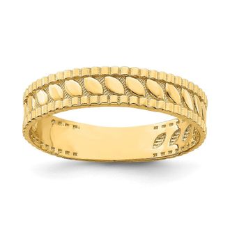 Diamond2Deal 14k Yellow Gold Leaf Engraved Thumb Ring