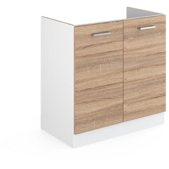 Vicco Mueble Bajo Para El Fregadero R-line, Sonoma, 80 Cm Con Puertas, Sin Encimera Vicco