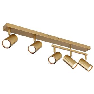 Netlighting Robby Ceiling Spotlight Bar Gold Colours Brushed 5x GU10