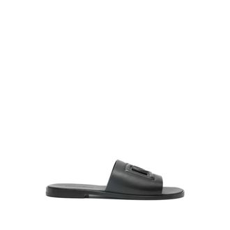 Dolce & Gabbana Calfskin Slide - Heren - Sandalen - Zwart - 40 EU - Nylon - Schoenen