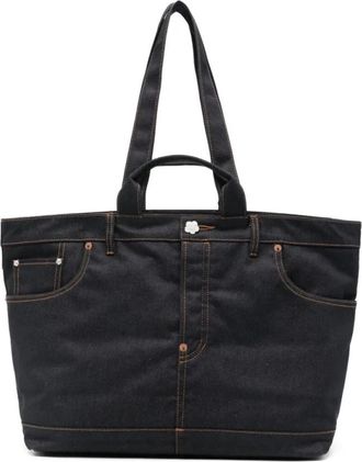 Kenzo Five pockets tote bag van denim-achtige twill - Heren - Shoppers - Blauw - ONE Size - Denim - Tassen