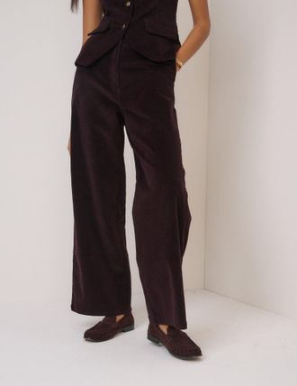 Nobody's Child Black Cherry Cord Tailored Trousers
