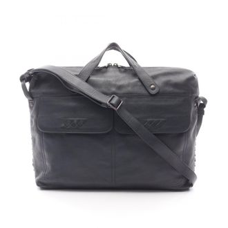 Bottega Veneta Navy Leather Briefcase (Pre-Owned)