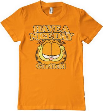 Garfield Officially Licensed Have A Nice Day Mens T-Shirt (Orange), Large