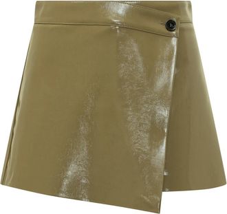 Msgm Bermuda Shorts met Knoopdetail - Dames - Bermuda - Groen - L - Polyester - Korte Broeken