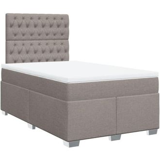 vidaXL Vidaxl - Cama Box Spring Con Colch&oacute;n Tela Gris Taupe 120x200 Cm