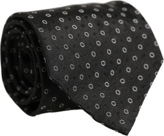 Dolce & Gabbana Geometric Circle Verstelbare Stropdas - Heren - Stropdassen - Zwart - ONE Size - Accessoires