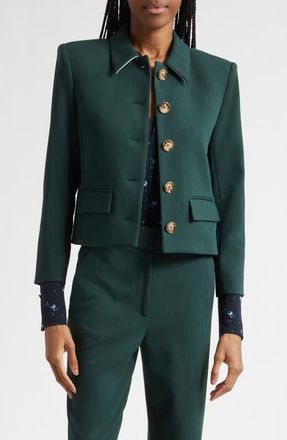 Veronica Beard Makayla Crop Jacket in Pine at Nordstrom, Size 14