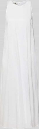 Ecoalf Midikleid aus Leinen mit Rundhalsausschnitt Modell UKARA in Weiss, Gr&ouml;&szlig;e 34
