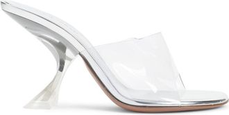 Amina Muaddi White Slip On Heels