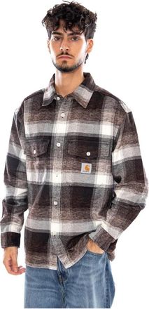 Carhartt Work in Progress L/S Esterson Shirt - Heren - Casual Overhemden - Bruin - M - Katoen - Overhemden