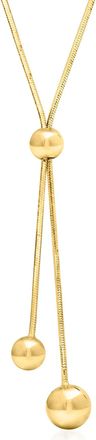 Ross-Simons Italian 18kt Gold Over Sterling Snake-Chain Lariat Necklace