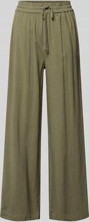 Selected Regular Fit Weite Hose aus Viskose-Leinen-Mix Modell VIVA-GULIA in Khaki, Gr&ouml;&szlig;e 34