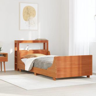 Berkfield Home Bed Frame without Mattress Wax Brown 75x190 cm Small Single Solid Wood Pine
