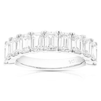 Vir Jewels 3 cttw Emerald Lab Grown Diamond Wedding Band in 14K White Gold For Women