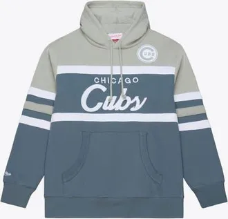 Mitchell & Ness Mens Mitchell & Ness Gray Chicago Cubs Cooperstown Collection Thunderstorm Head Coach Hoodie at Nordstrom, Size Xx-Large
