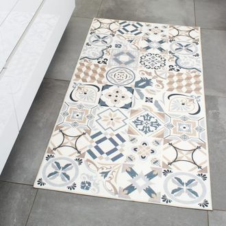 Nazar Rugs Alfombra de cocina azulejos marron 80x150