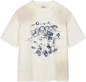 Rough. T-shirt con grafica - Bianco