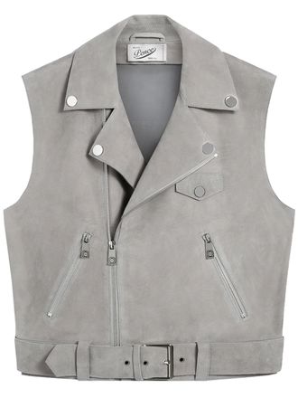 Pence Anemone Cropped Leather Biker Vest