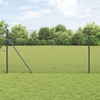 Berkfield Home Welded Wire Fence Grey 1, 4x50 m Steel in Silver