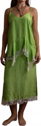 Roseanna Latte Satin Top In Green