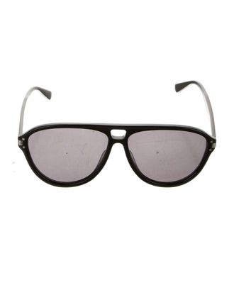 Amiri Aviator Logo Sunglasses- Black / Black / Silver