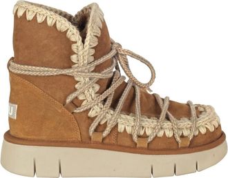 Mou Stivaletto Bounce Boot Suede Scoubedoo - Dames - Winterlaarzen - Bruin - 36 EU - Wol - Schoenen