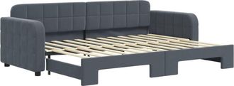vidaXL Sofá cama nido terciopelo gris oscuro 80x200 cm Vidaxl