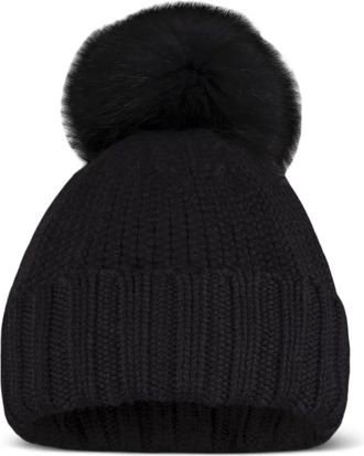 Moorer Berretto con pompon - Nero