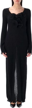 Magda Butrym Dress 01 Black Midi Dress Ls