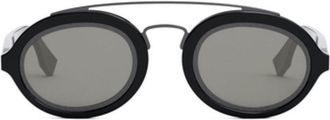 Fendi FE40094I01A Oval Full Rim Sunglasses - Black